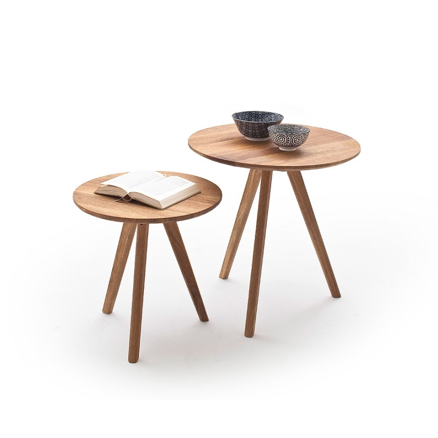 Zestaw 2 stolików kawowych VEYLOR dąb