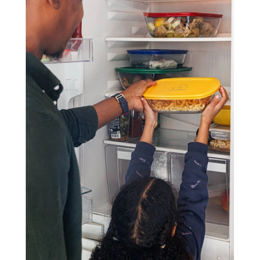 Zestaw 2 szklanych pojemników na żywność PYREX 1,2 i 2,5 l