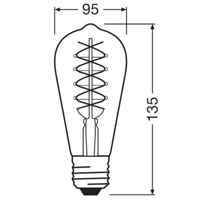 Zestaw 2 szt. ściemnialnych żarówek LED VINTAGE FILAMENT E27/4,8W/230V 2200K - Osram