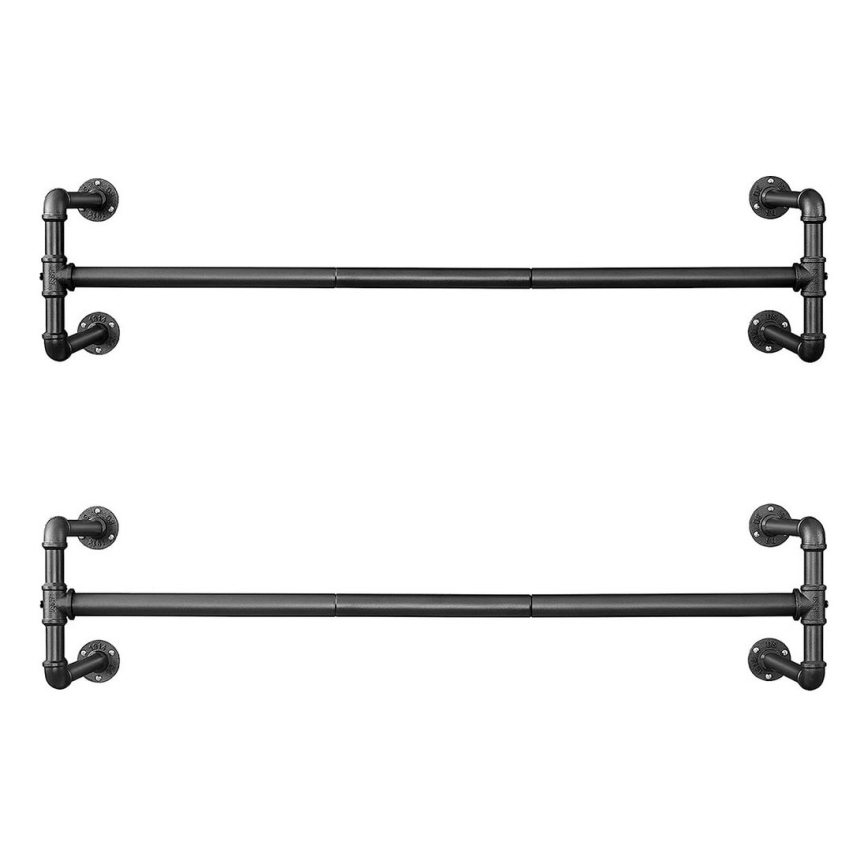 Zestaw 2 wieszaków ściennych na wieszaki LINEA, czarny