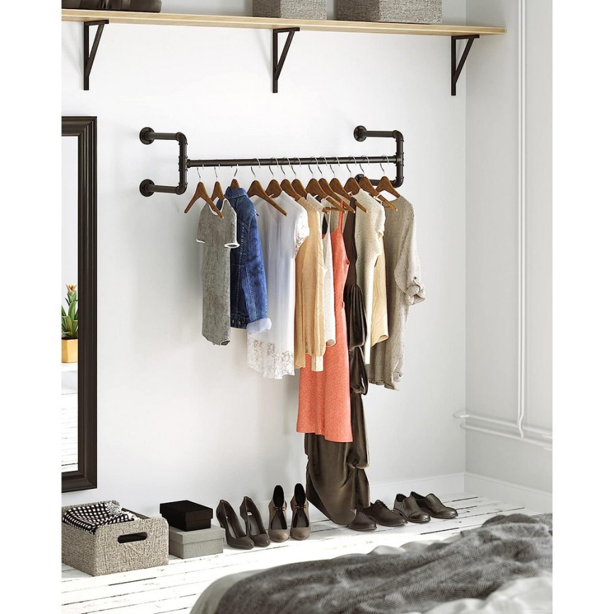 Zestaw 2 wieszaków ściennych na wieszaki LINEA, czarny