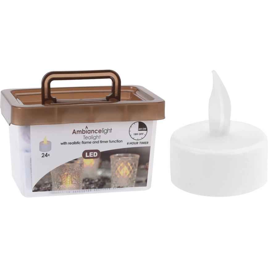 ZESTAW 24x LED Świąteczne dekoracje LED/1xCR2032 3,8 cm ciepła biała świeczka