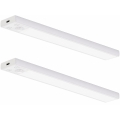 ZESTAW 2x akumulatorowe oświetlenie meblowe LED VIRO z czujnikiem ruchu i zmierzchu, 1,2W/3,7V, 800 mAh, 3000/4000/6500K, 30 cm, biały