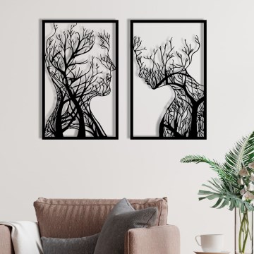 ZESTAW 2x Dekoracja ścienna 86x63 cm drzewo życia metal