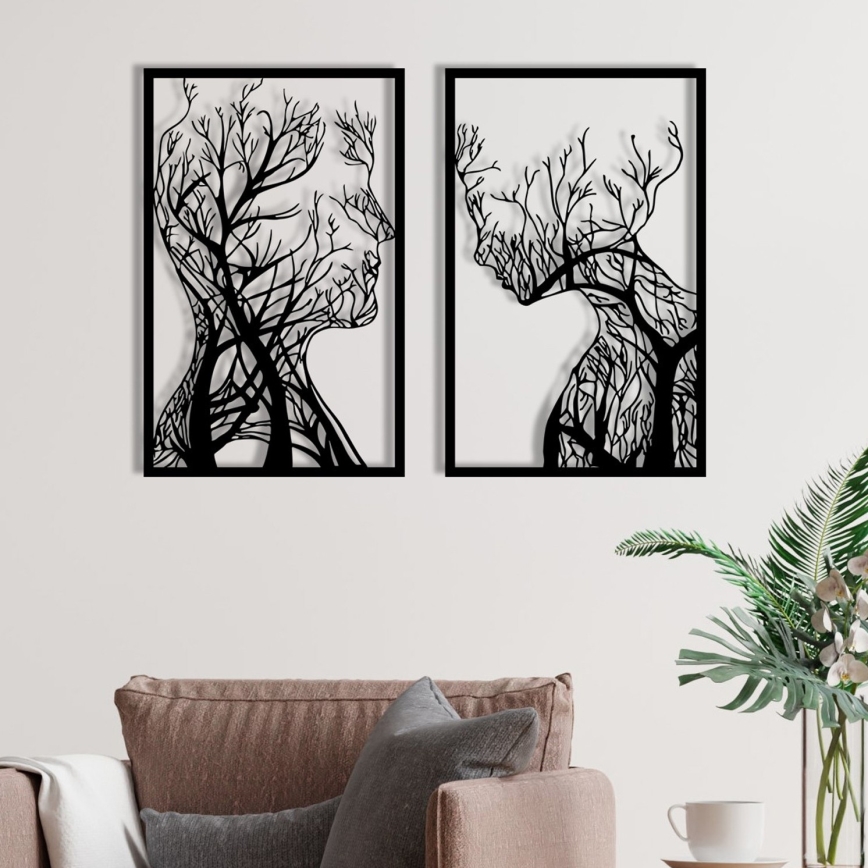 ZESTAW 2x Dekoracja ścienna 86x63 cm drzewo życia metal