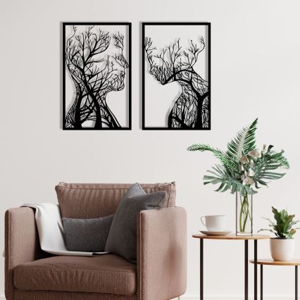 ZESTAW 2x Dekoracja ścienna 86x63 cm drzewo życia metal