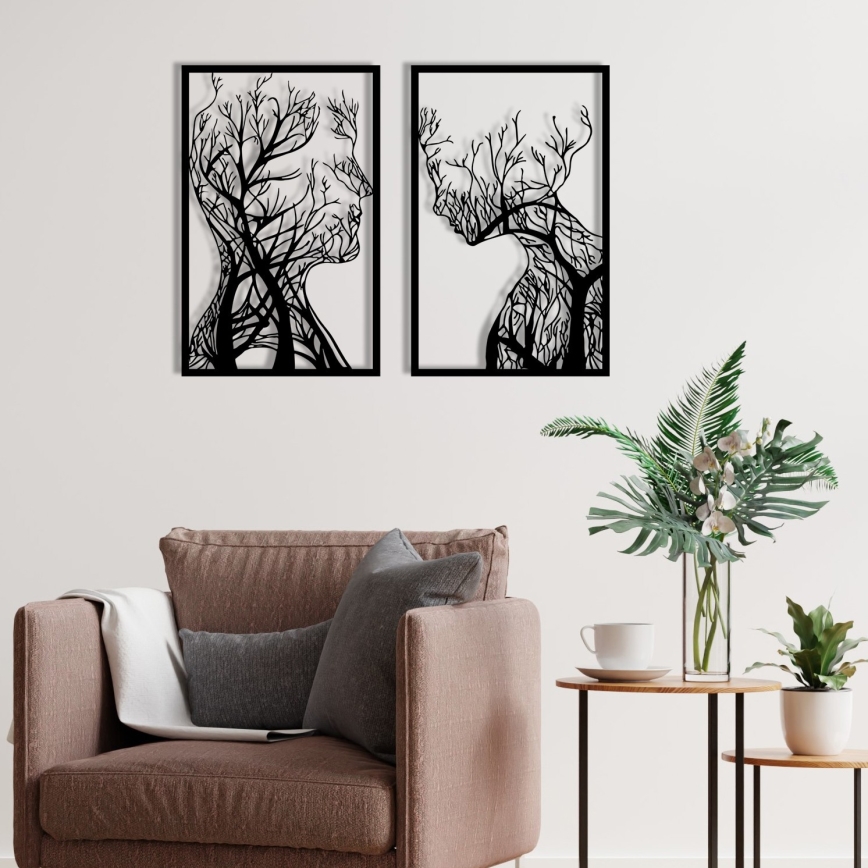 ZESTAW 2x Dekoracja ścienna 86x63 cm drzewo życia metal