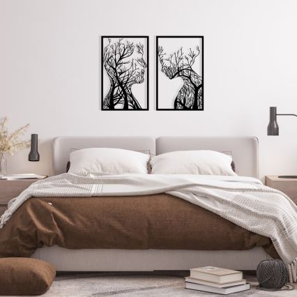 ZESTAW 2x Dekoracja ścienna 86x63 cm drzewo życia metal