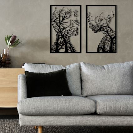 ZESTAW 2x Dekoracja ścienna 86x63 cm drzewo życia metal