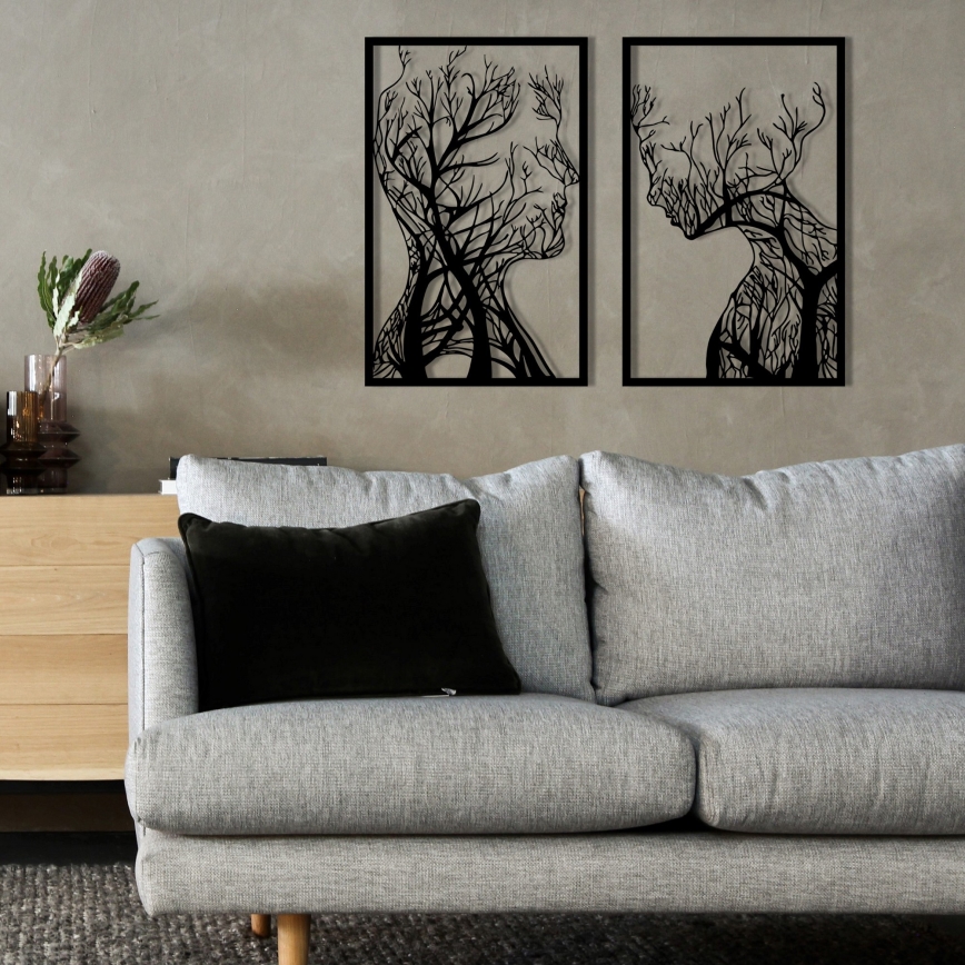 ZESTAW 2x Dekoracja ścienna 86x63 cm drzewo życia metal