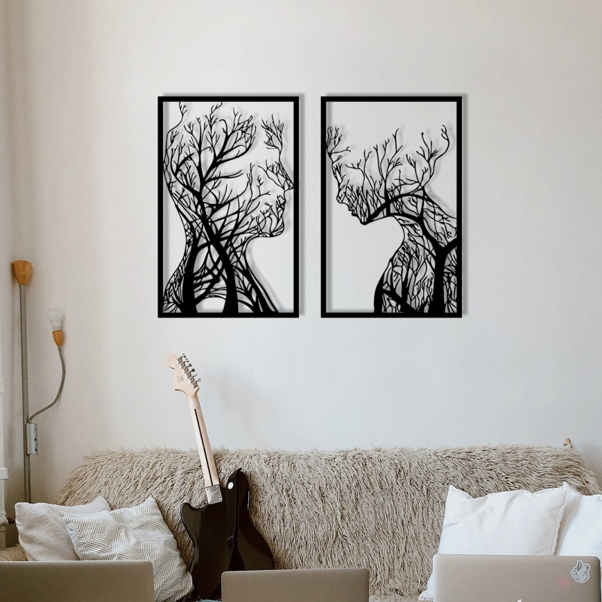 ZESTAW 2x Dekoracja ścienna 86x63 cm drzewo życia metal