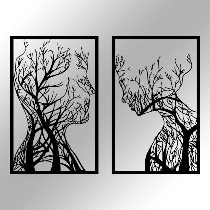 ZESTAW 2x Dekoracja ścienna 86x63 cm drzewo życia metal