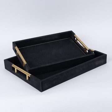 ZESTAW 2x Dekoracyjna taca 40x30/34x24 cm czarny