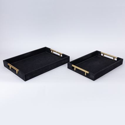 ZESTAW 2x Dekoracyjna taca 40x30/34x24 cm czarny