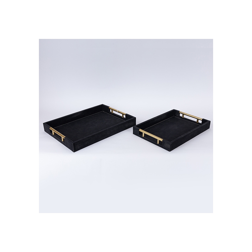ZESTAW 2x Dekoracyjna taca 40x30/34x24 cm czarny