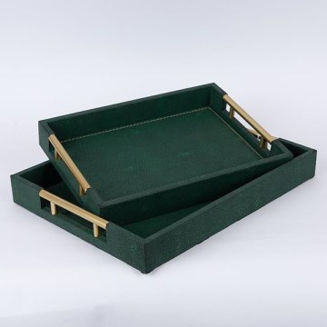 ZESTAW 2x Dekoracyjna taca 40x30/34x24 cm zielony