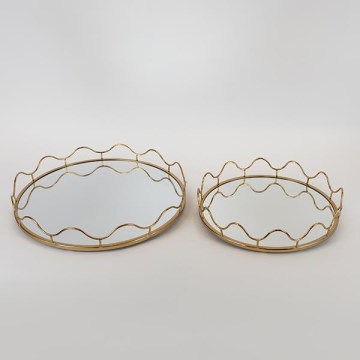 ZESTAW 2x Dekoracyjna taca śr. 39/30,5 cm
