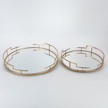 ZESTAW 2x Dekoracyjna taca śr. 39/30,5 cm