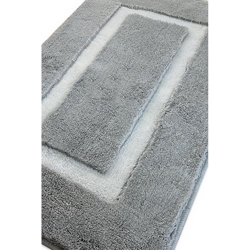 ZESTAW 2x Dywanik łazienkowy 60/100 cm szary