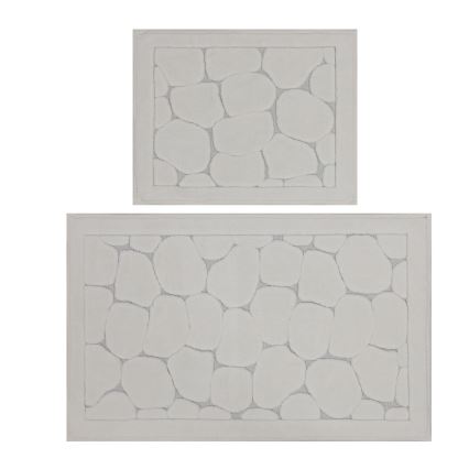 ZESTAW 2x Dywanik łazienkowy LINO 60/100 cm beżowy