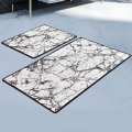 ZESTAW 2x Dywanik łazienkowy MARBLE 60/100 cm biały/czarny