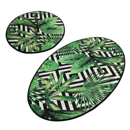 ZESTAW 2x Dywanik łazienkowy TROPIC 60/100 cm zielony