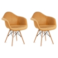 ZESTAW 2x Krzesło do jadalni NEREA 80x60,5 cm żółte/buk