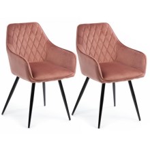 ZESTAW 2x Krzesło do jadalni SAMETTI różowe