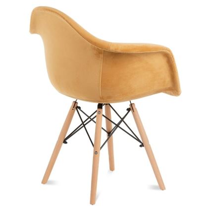 ZESTAW 2x Krzesło jadalniane NEREA 80x60,5 cm żółte/buk