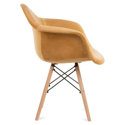 ZESTAW 2x Krzesło jadalniane NEREA 80x60,5 cm żółte/buk