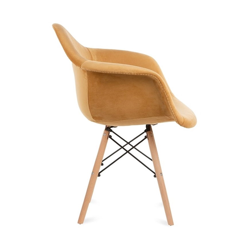 ZESTAW 2x Krzesło jadalniane NEREA 80x60,5 cm żółte/buk