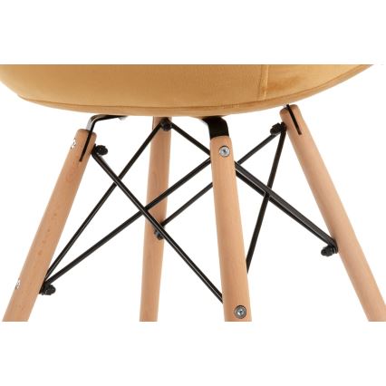 ZESTAW 2x Krzesło jadalniane NEREA 80x60,5 cm żółte/buk
