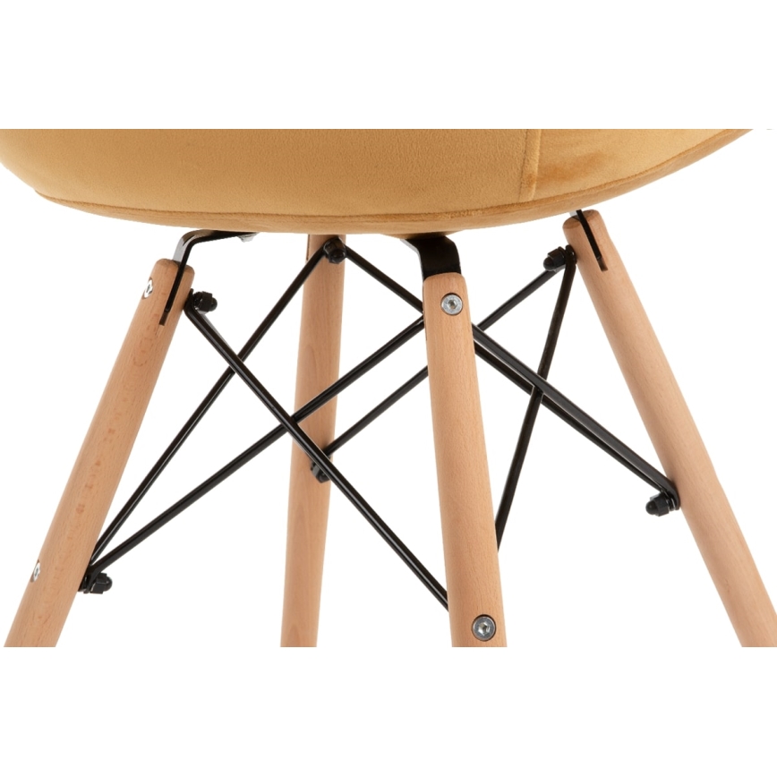 ZESTAW 2x Krzesło jadalniane NEREA 80x60,5 cm żółte/buk