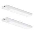 ZESTAW 2x ładowalne oświetlenie meblowe z czujnikiem ruchu i zmierzchu VIRO LED/1W/3,7V 800 mAh 3000/4000/6500K 20 cm białe