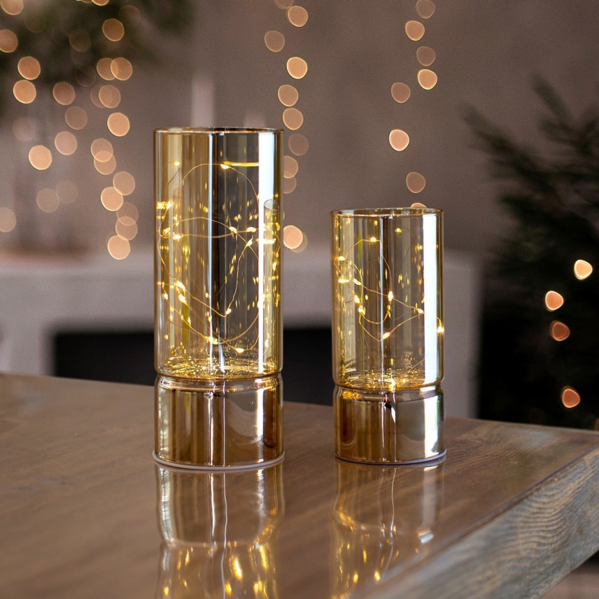 ZESTAW 2x lampki LED świąteczne 20xLED+10xLED/2xAA+3xAA ciepła biała