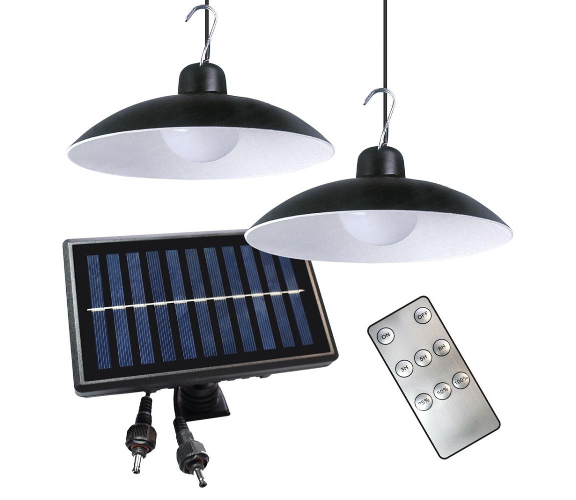 ZESTAW 2x LED Lampa solarna wisząca LED/6W/3,7V 2000 mAh IP44 + pilot