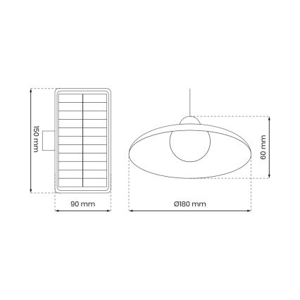 ZESTAW 2x LED Lampa solarna wisząca z czujnikiem zmierzchu LED/6W/3,7V 2000 mAh IP44 + pilot zdalnego sterowania