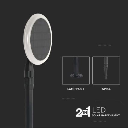 ZESTAW 2x LED Regulowana lampa solarna GARDEN LED/3W/5V 42-80 cm 4000K IP65 1000 mAh