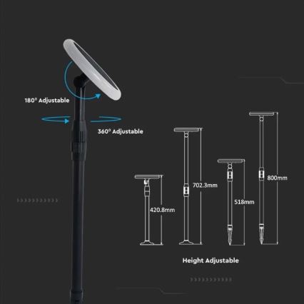 ZESTAW 2x LED Regulowana lampa solarna GARDEN LED/3W/5V 42-80 cm 4000K IP65 1000 mAh