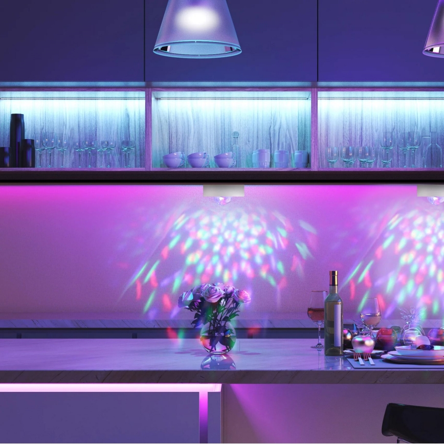 ZESTAW 2x LED RGB Ściemnialne oświetlenie dekoracyjne FESTA 3xAAA/4,5V + pilot zdalnego sterowania