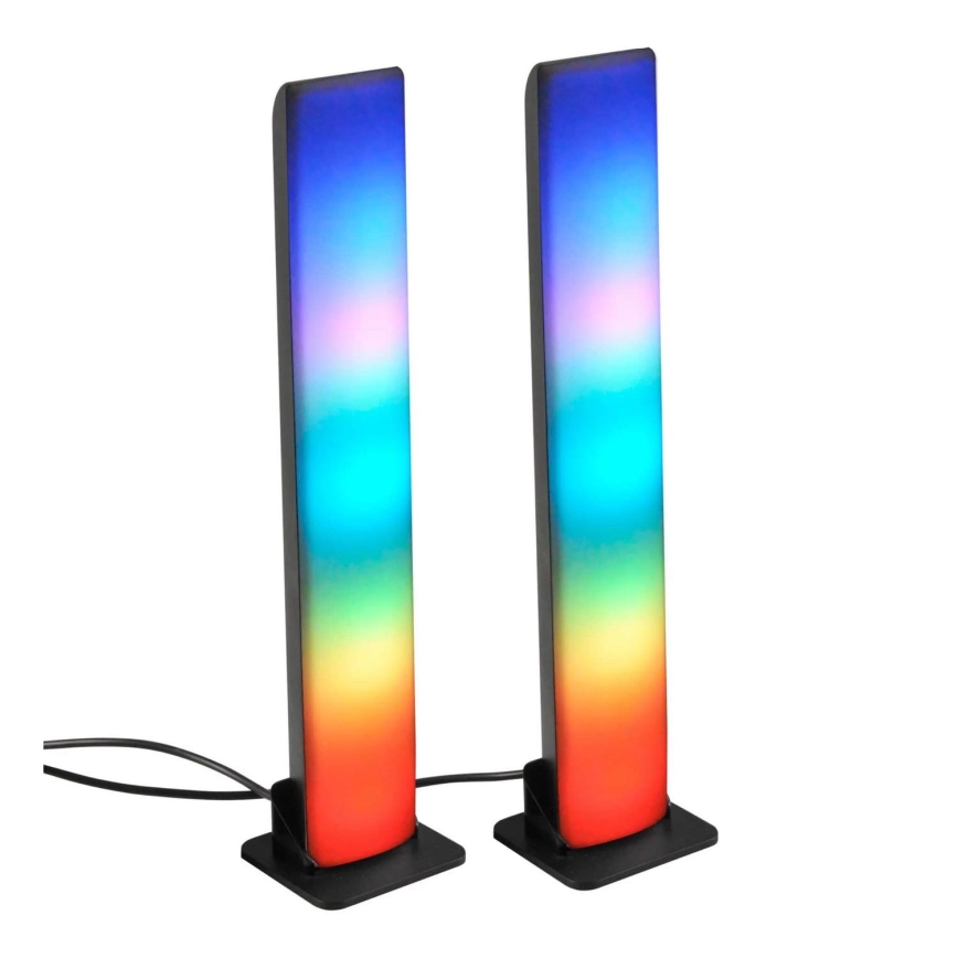 ZESTAW 2x LED RGB Ściemnialna lampa stołowa GAMER LED/5W/5V + pilot zdalnego sterowania