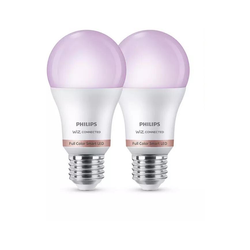 ZESTAW 2x LED RGB Żarówka ściemnialna Philips A60 E27/8W/230V Wi-Fi