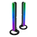 ZESTAW 2x LED RGBIC ściemniana lampa stołowa LED/5W/5V czarna + pilot zdalnego sterowania