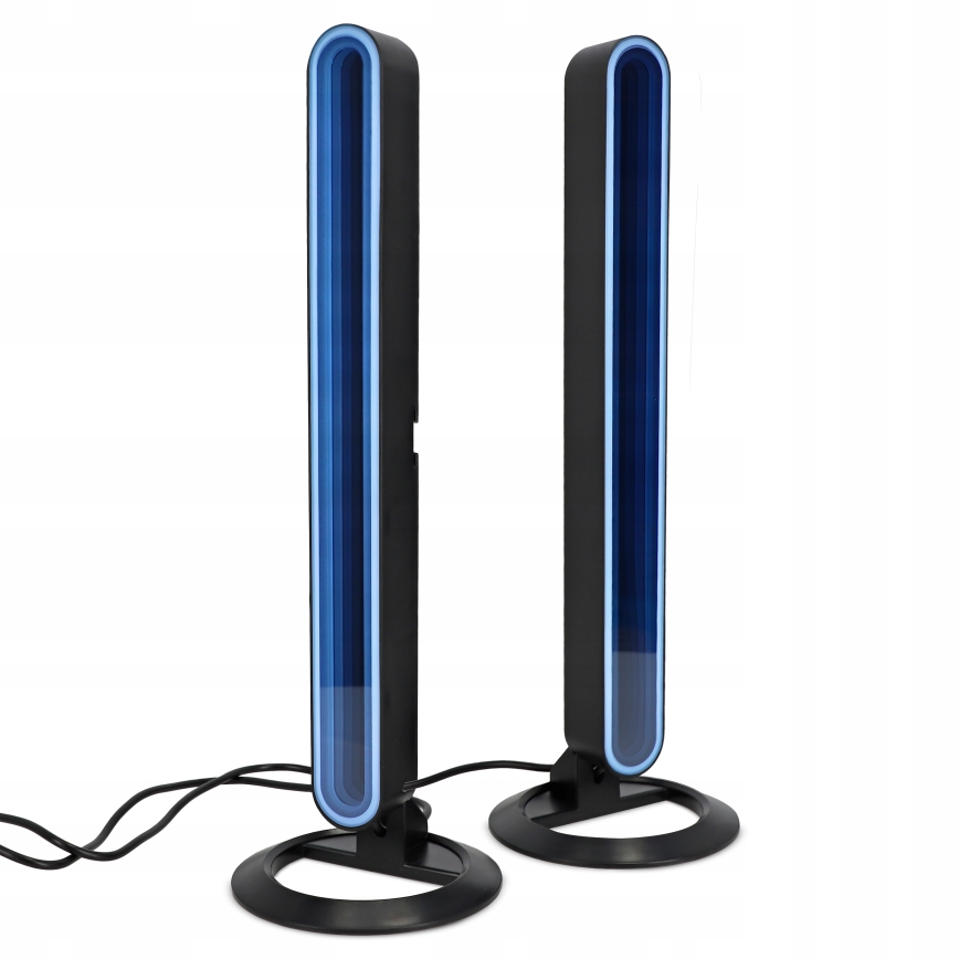 ZESTAW 2x LED RGBIC ściemniana lampa stołowa LED/5W/5V czarna + pilot zdalnego sterowania