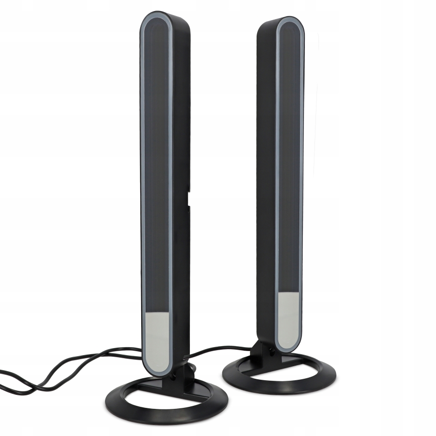 ZESTAW 2x LED RGBIC ściemniana lampa stołowa LED/5W/5V czarna + pilot zdalnego sterowania