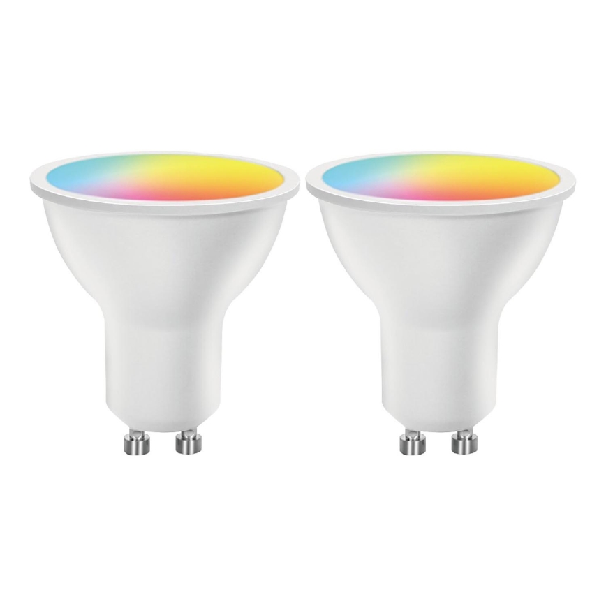 ZESTAW 2x LED RGBW Ściemn. żarówka MESH Smart GU10/6,5W/230V 2700-6500K + zdalne sterowanie - Aigostar