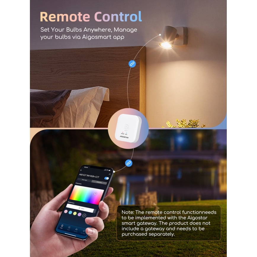 Zestaw 2x żarówek LED RGBW ściemnialnych MESH GU10/6,5W/230V 2700-6500K Wi-Fi - Aigostar