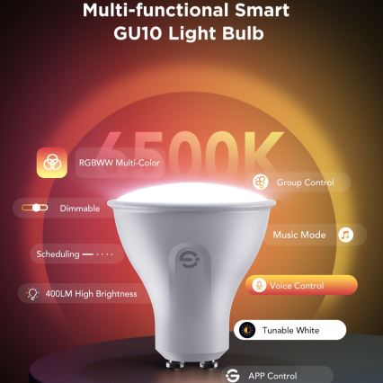 ZESTAW 2x ściemnialnych żarówek LED RGBWW MATTER GU10/4,8W/230V 2700-6500K Wi-Fi - Govee