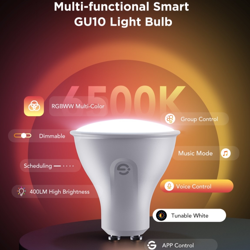 ZESTAW 2x ściemnialnych żarówek LED RGBWW MATTER GU10/4,8W/230V 2700-6500K Wi-Fi - Govee