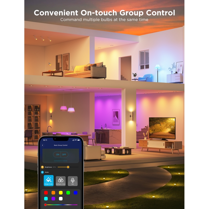 ZESTAW 2x ściemnialnych żarówek LED RGBWW MATTER GU10/4,8W/230V 2700-6500K Wi-Fi - Govee